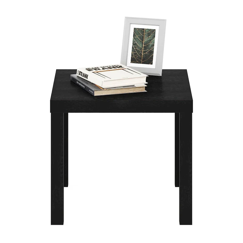 Classic Homey Square Side Table, Black