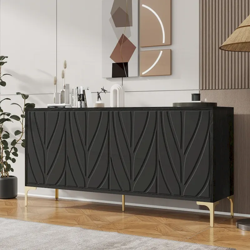 Versatile Sideboard Buffet Cabinet with Press-to-Open Doors