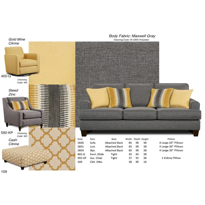 Gray Queen Sleeper Sofa with Accent Pillows