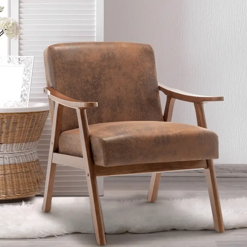 Solid Wood Frame Accent Chair