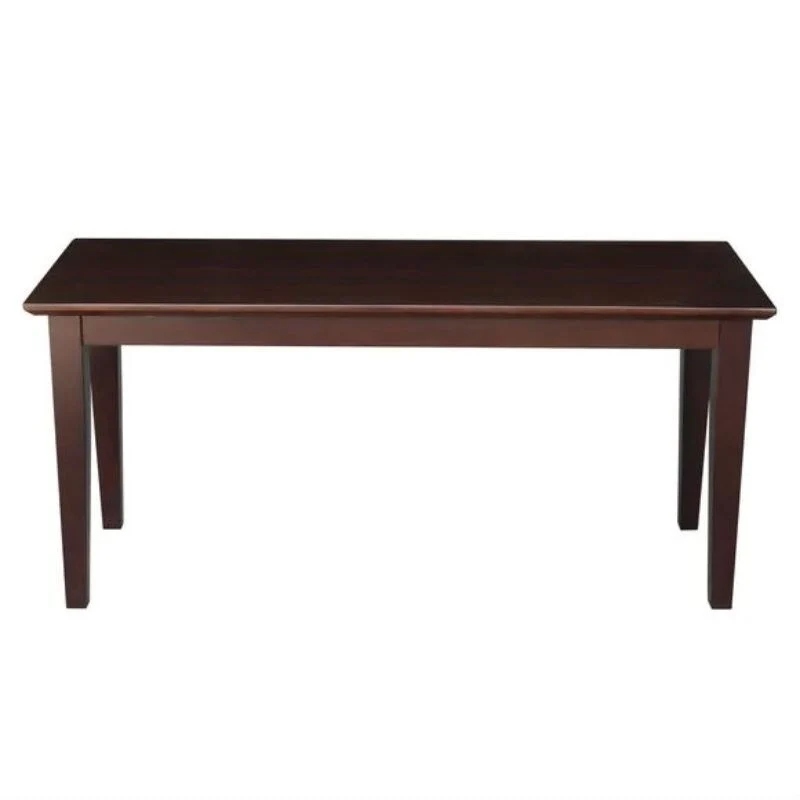 Solid Wood Entryway Accent Bench in Java Brown Finish - 18 H x 39 W x 14 D