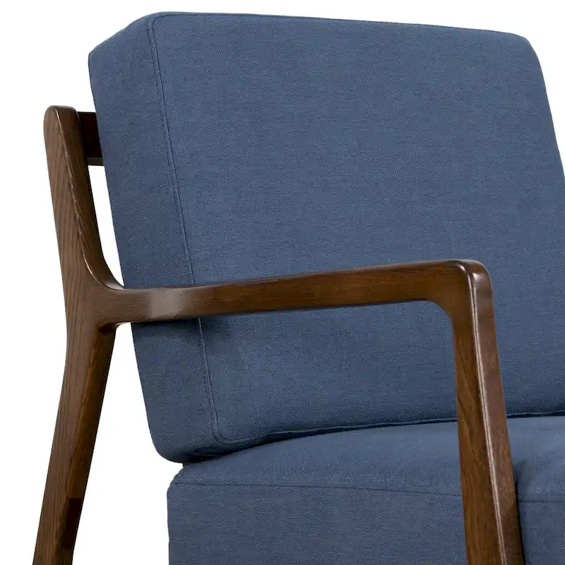 Poly & Bark Verity 25 Fabric Lounge Chair - Solid Wood Frame