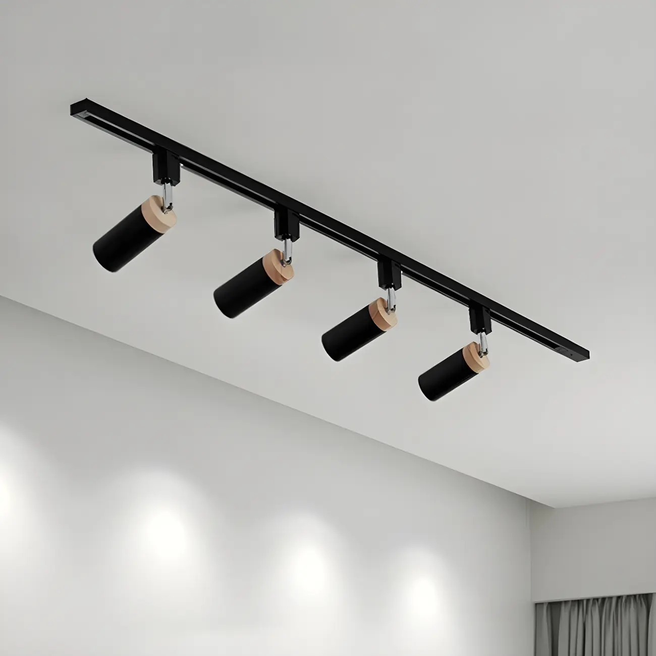 4-Light Metal Modern LED Track Lighting Fixture Adjustable Head