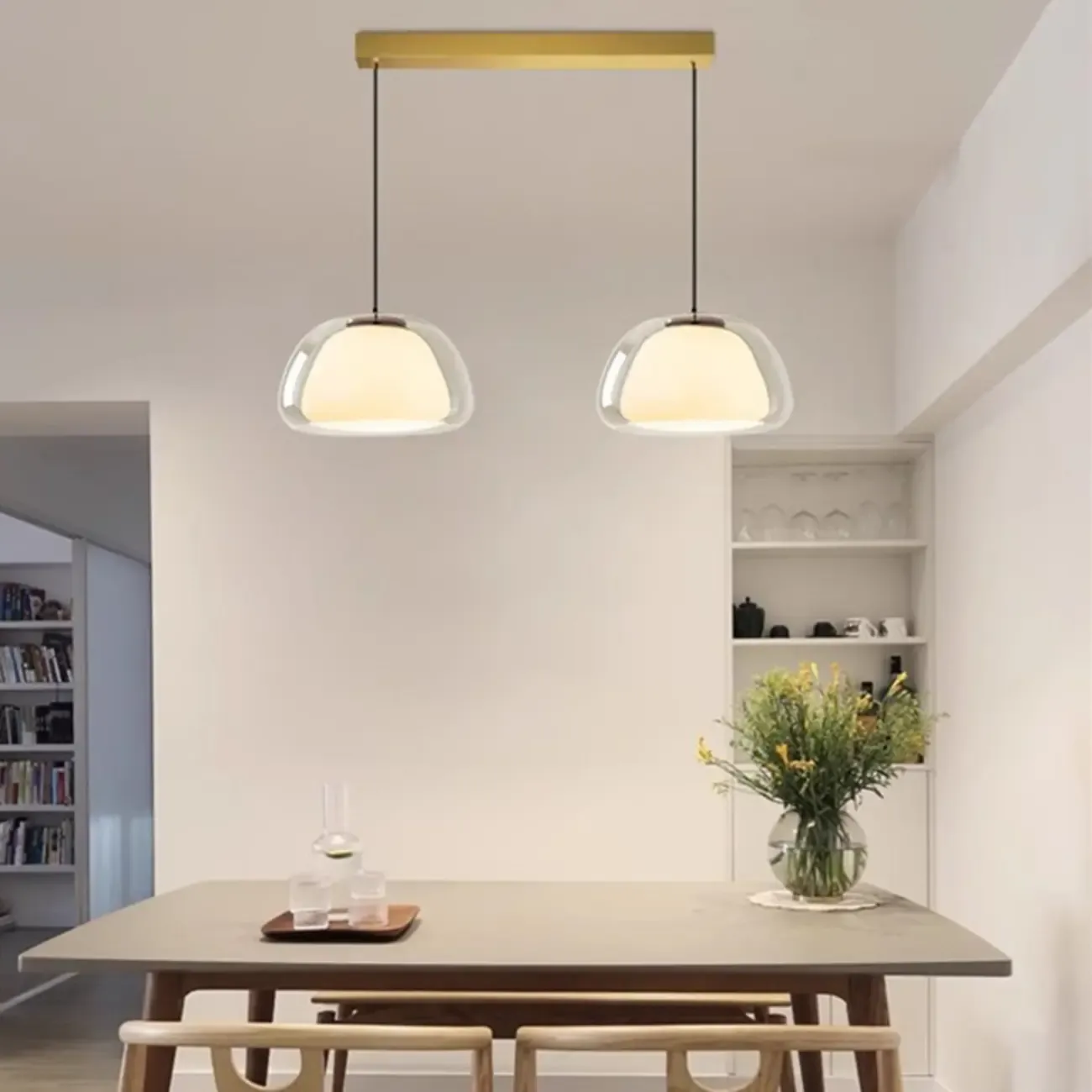 Elegant Designer LED Milk Glass Jelly Pendant Light