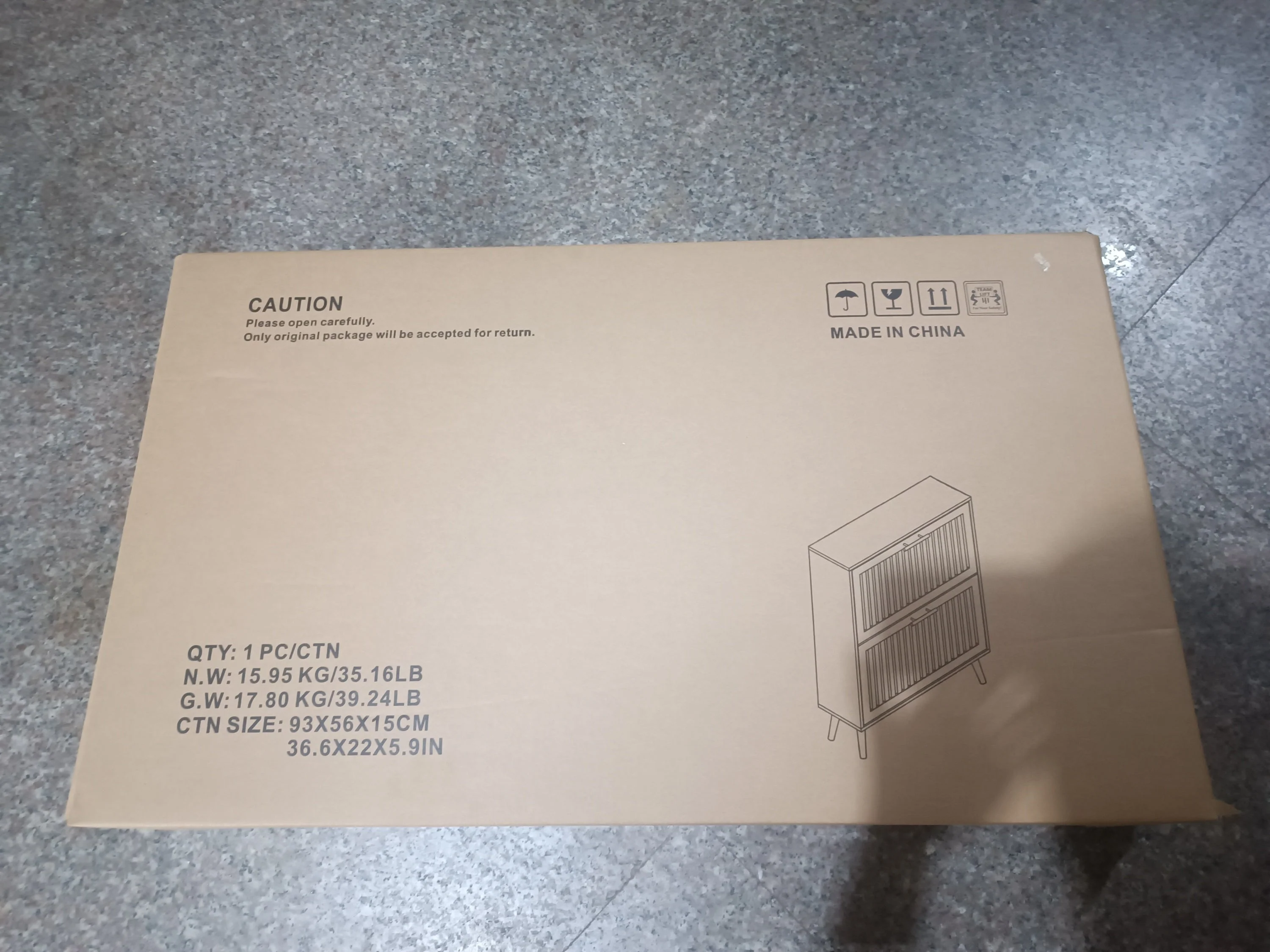 Medieval Modern Walnut Shoe Rack Entryway Cabinet