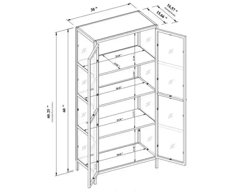 60" Crystal Cove Glass Cabinet Black - Threshold™ designed with Studio McGee