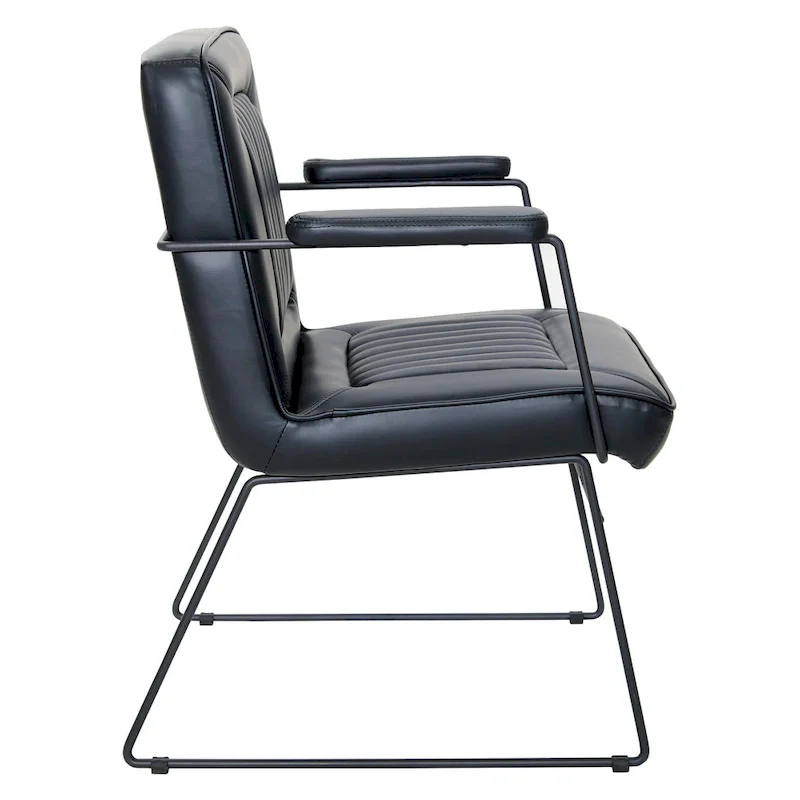 Teigen Faux Leather Chair with Sled Base