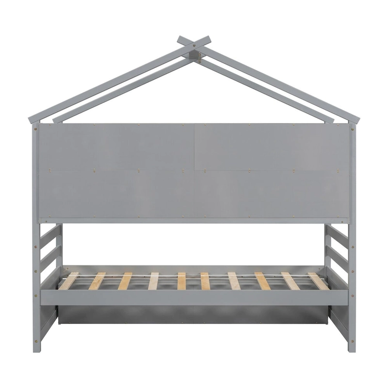 QQ Twin House Bed with Roof Frame