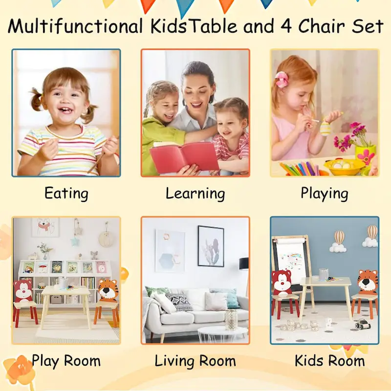 3 Pieces Toddler Table and Chair Set