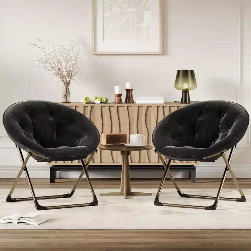 Faux Fur Saucer Chair, Folding Style, 1-Person