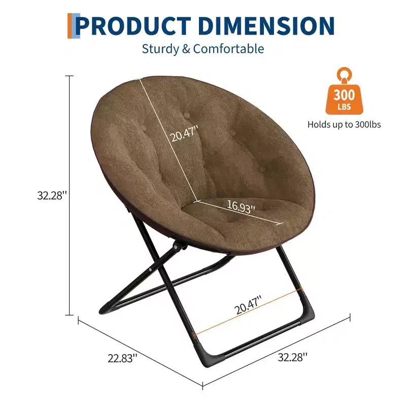 Faux Fur Saucer Chair, Folding Style, 1-Person