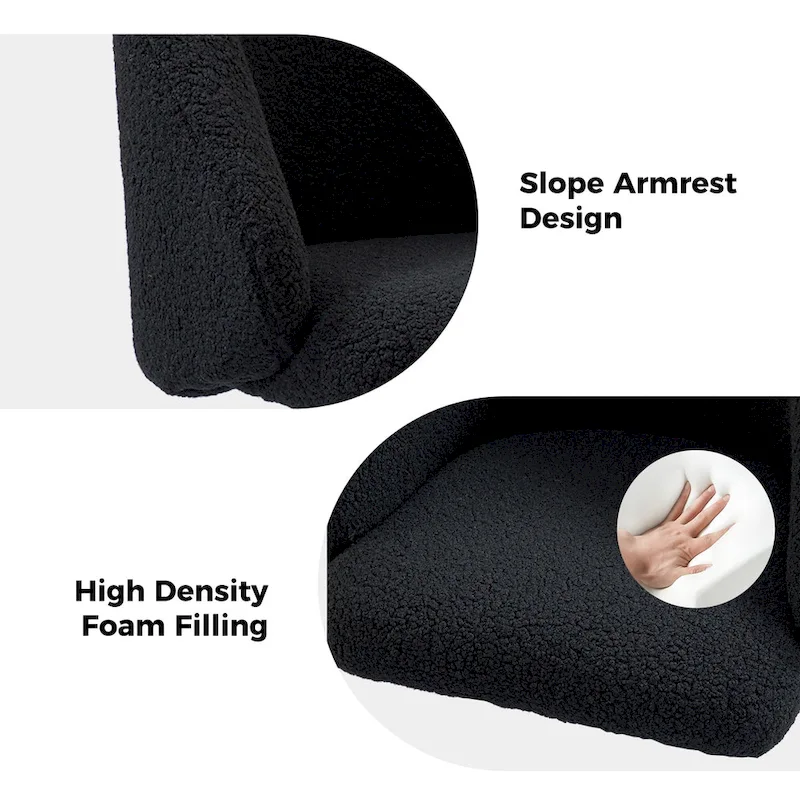 Joah Modern Boucle 360 Swivel Height Adjustable Swivel Office Chair with Rolling Wheels by HULALA HOME - N/A