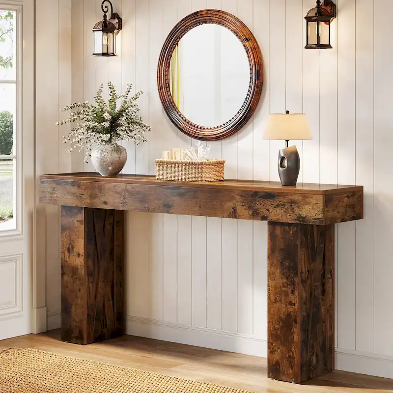 63 Inch Long Console Table Farmhouse Sofa Table