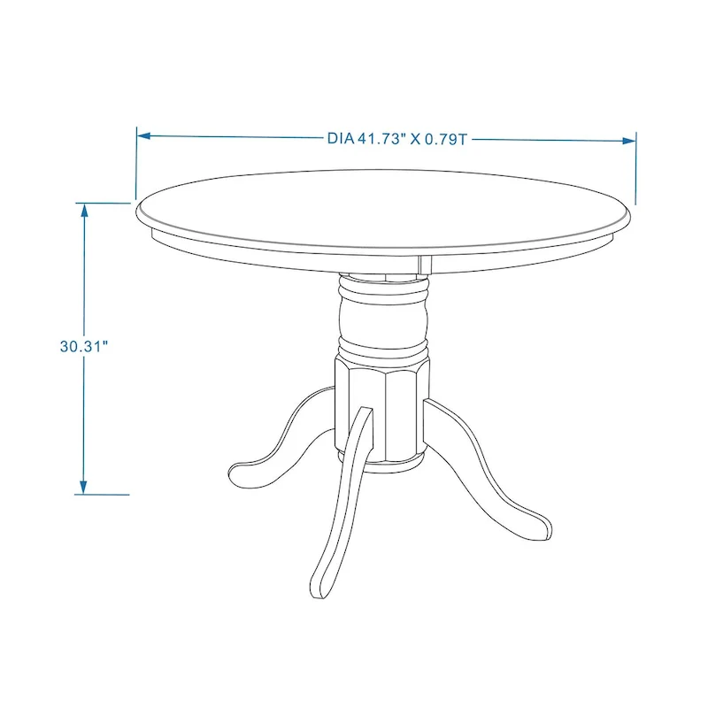 42 Round Wood Pedestal Dining Table