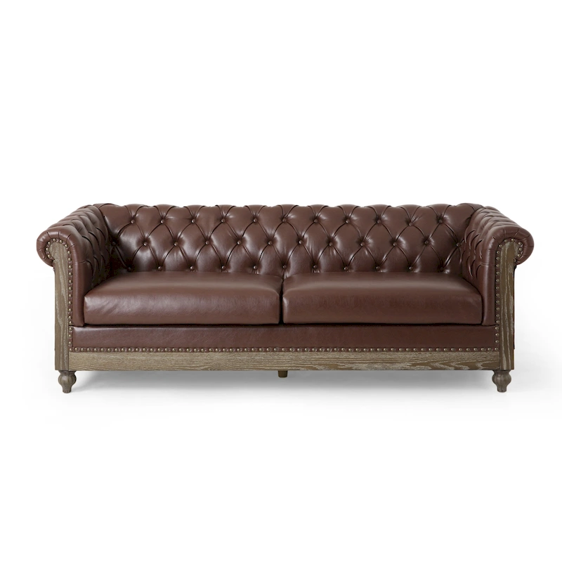Castalia Nailhead Trim Chesterfield Sofa by Christopher Knight Home - 78.75 L x 33.50 W x 28.00 H
