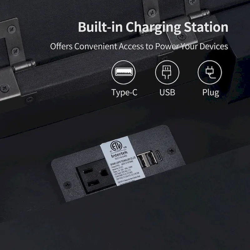 Traditional 23.6 Spindle Leg Wood End Table with USB