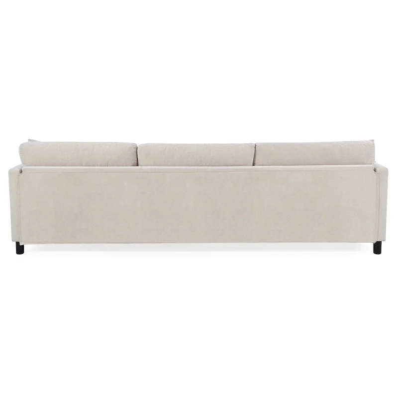 Beige 107.87 Spacious 4-Seater Sofa with Movable Ottoman