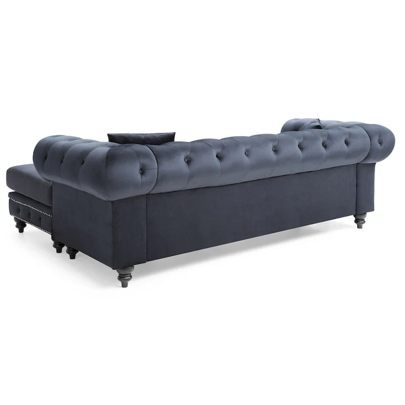 Nola Velvet Sofa with Chaise