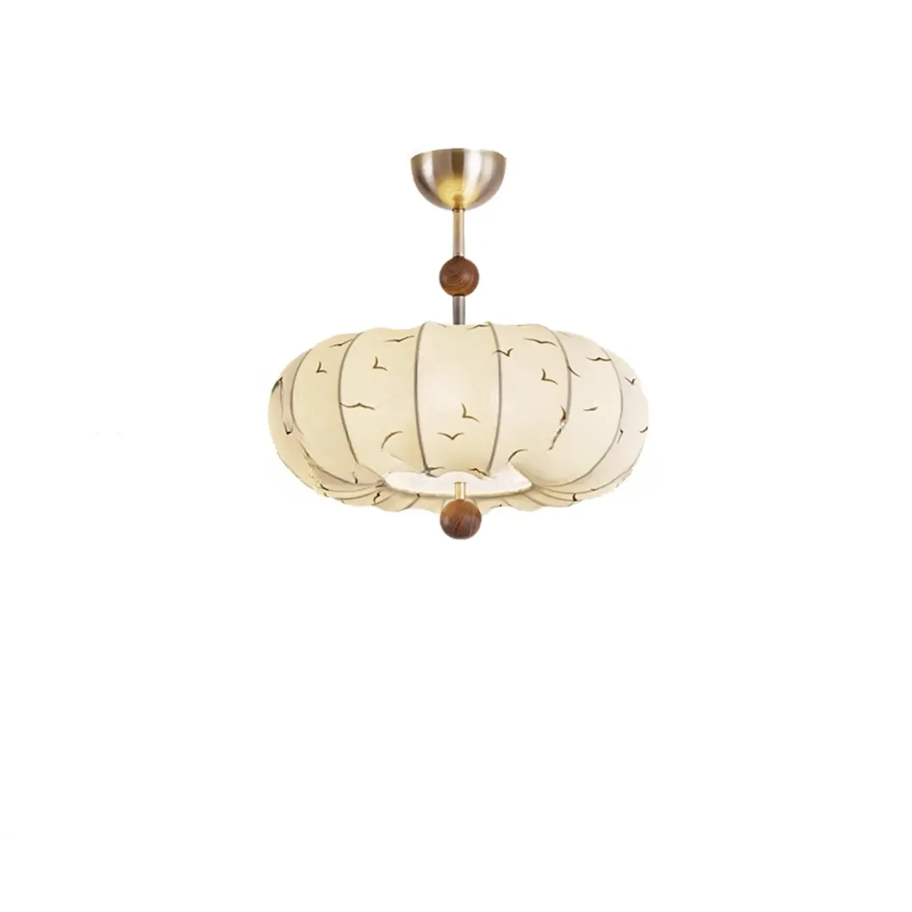 Modern Off-white Fabric Pendant Light with 5-Light & LED