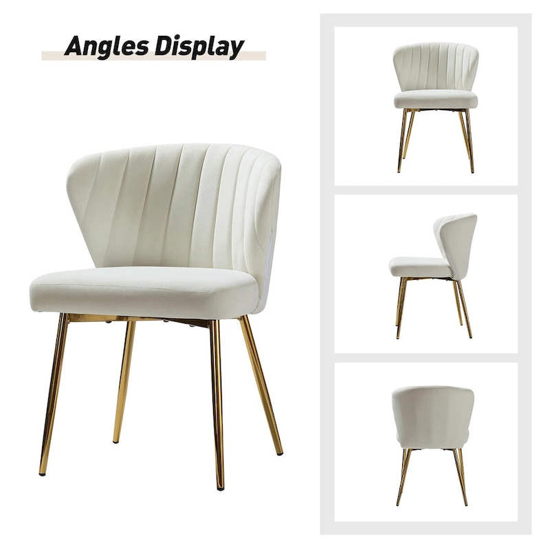 Barbara Side Chair with Metal Base Set of 4 by HULALA HOME