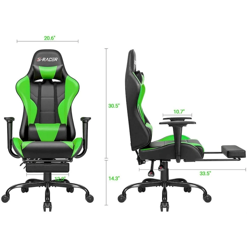 Gaming Chair with Footrest - Ergonomic Desk Chair
