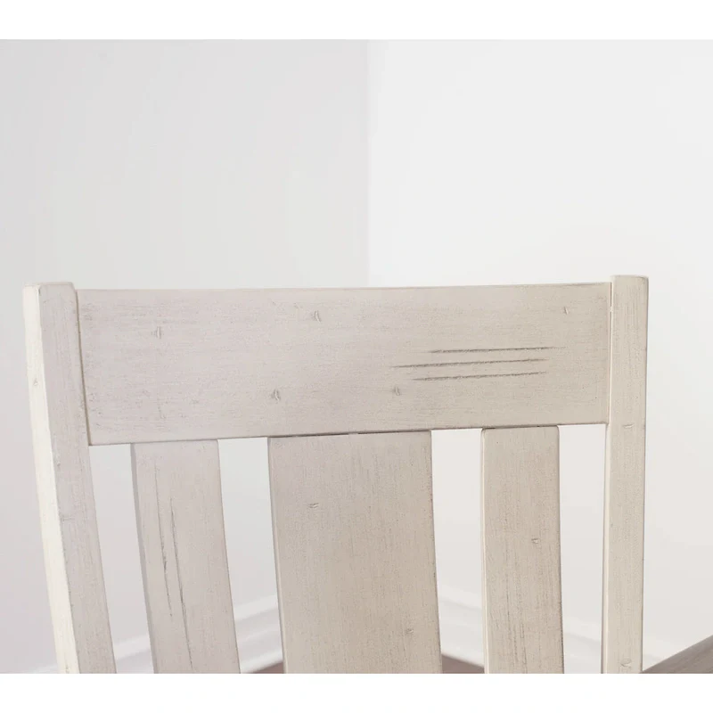 Weathered Oak Dining Set: Round Table and Four Dining Chairs