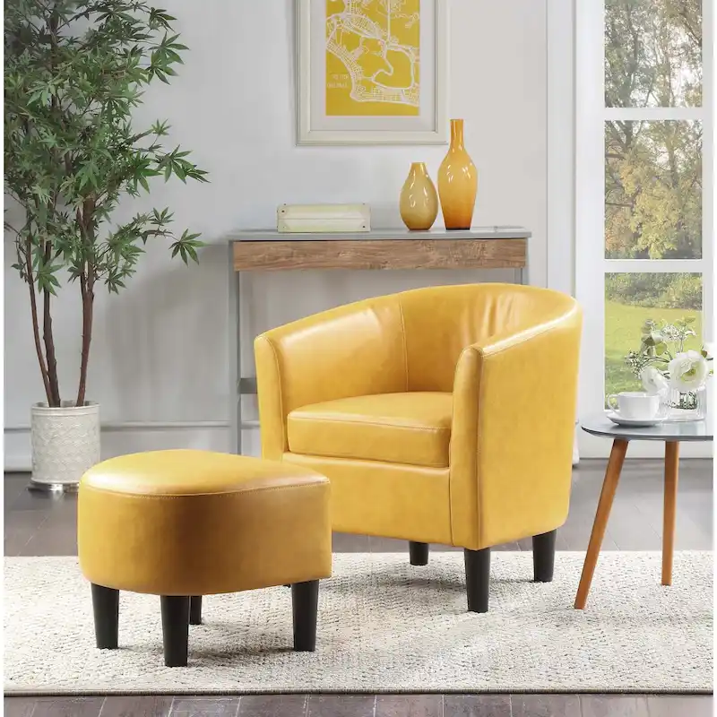 Convenience Concepts Take a Seat Churchill Accent Chair with Ottoman