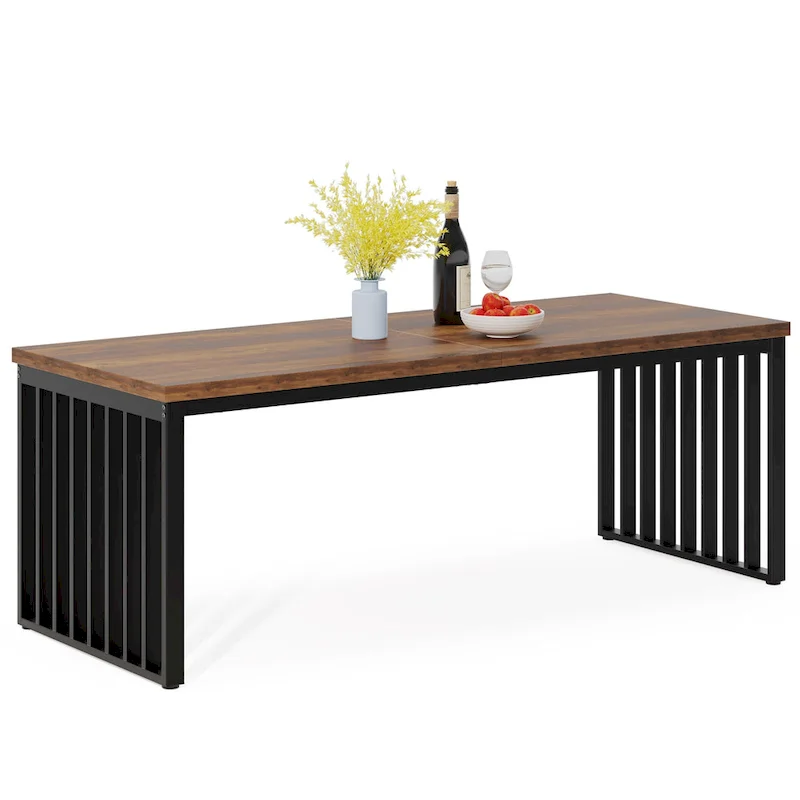 78.74-inch Kitchen Dining Table with Metal Legs