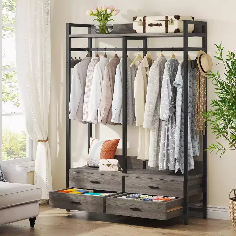 Freestanding Closet Organizer with 4 Drawers