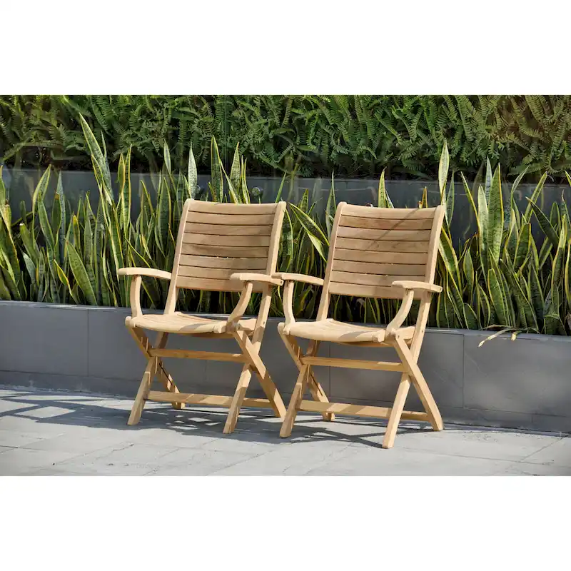 Teak Armchairs (Set of 2) - 2 Piece