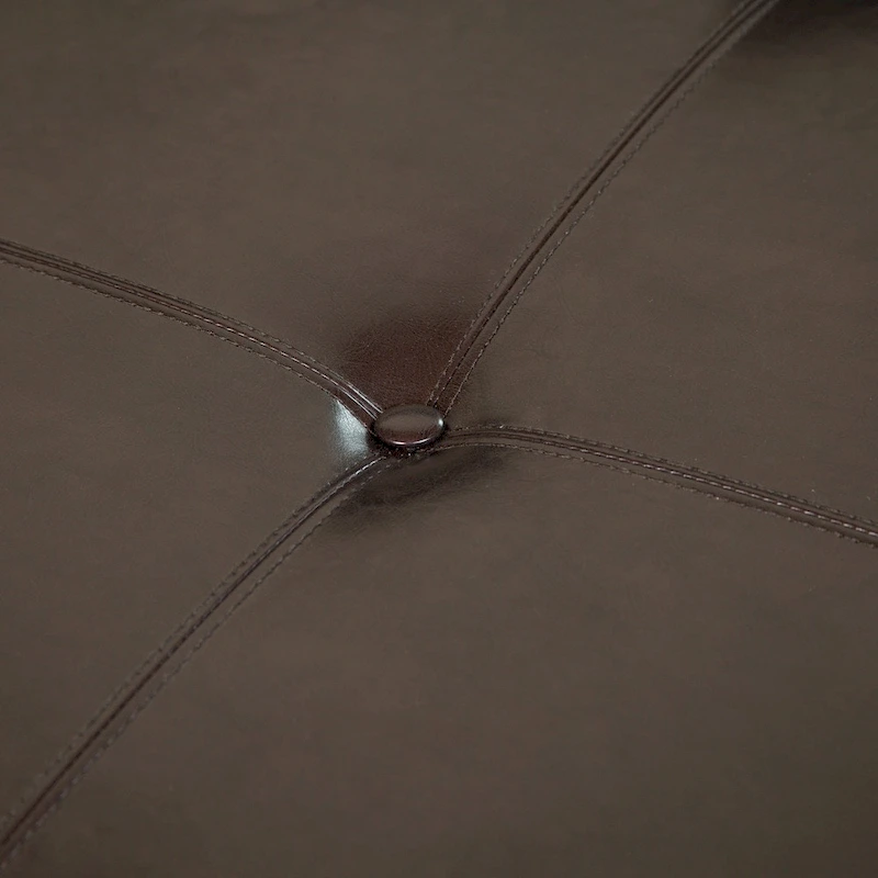 Darlington Espresso Bonded Leather Ottoman by Christopher Knight Home