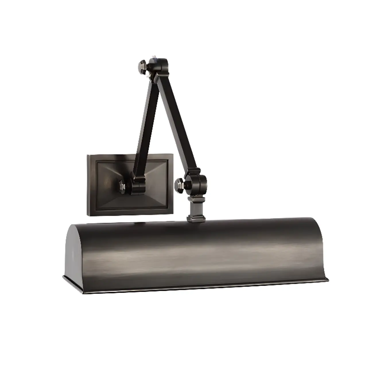 2-Light Metal Swing Arm Wall Light with Long Shade