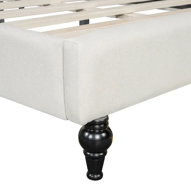 Full L-Shaped Daybed with Wood Legs