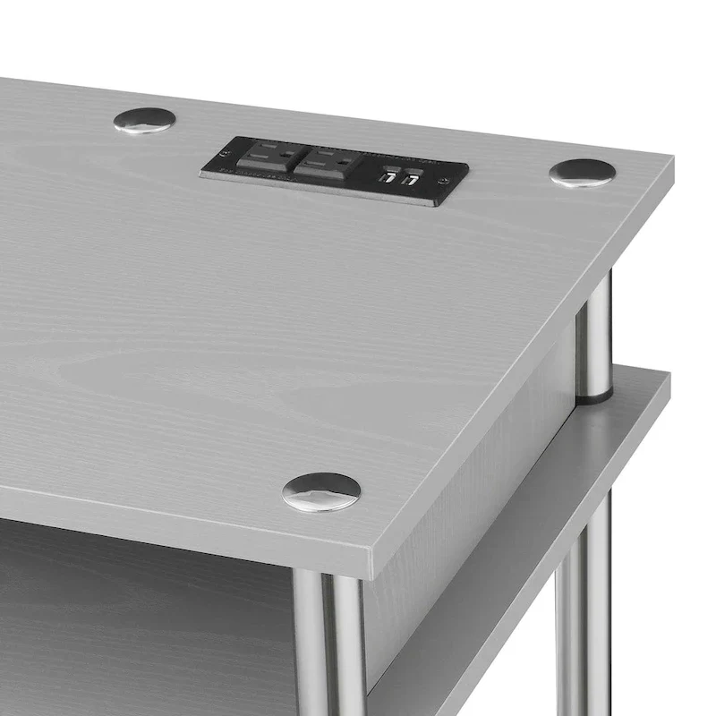 Convenience Concepts Designs2Go No Tools Student Desk with Charging Station and Shelves