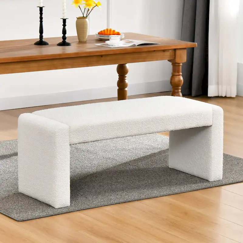 Couture 48  L Boucle Upholstered Dining Bench