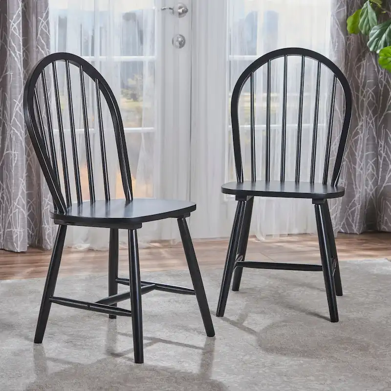 Declan Farmhouse High Back Spindle Dining Chairs (Set of 2) by Christopher Knight Home - 36H