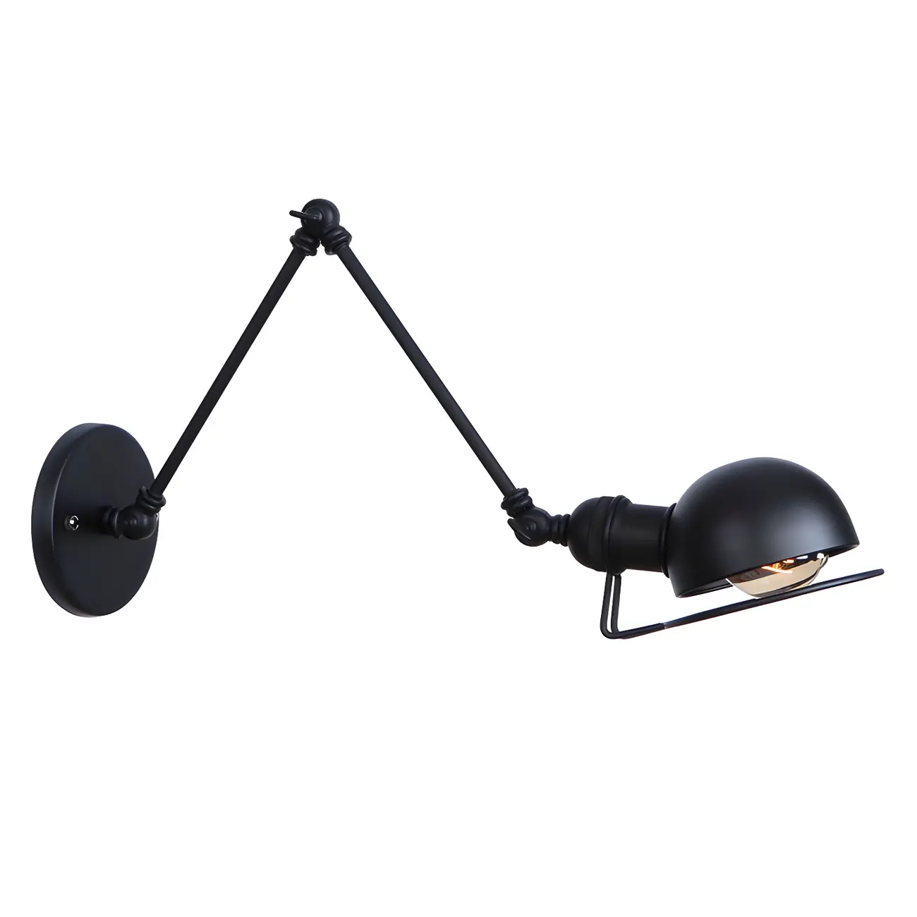 Industrial Black Adjustable Swing Arm Wall Sconce