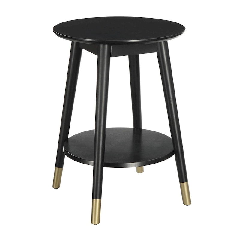 Convenience Concepts Wilson Mid Century Round End Table with Shelf