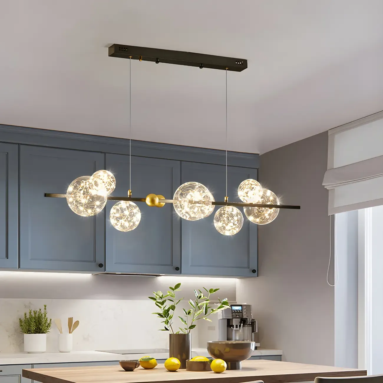 Dining Area Modern Glass 8-Light Globe Chandelier