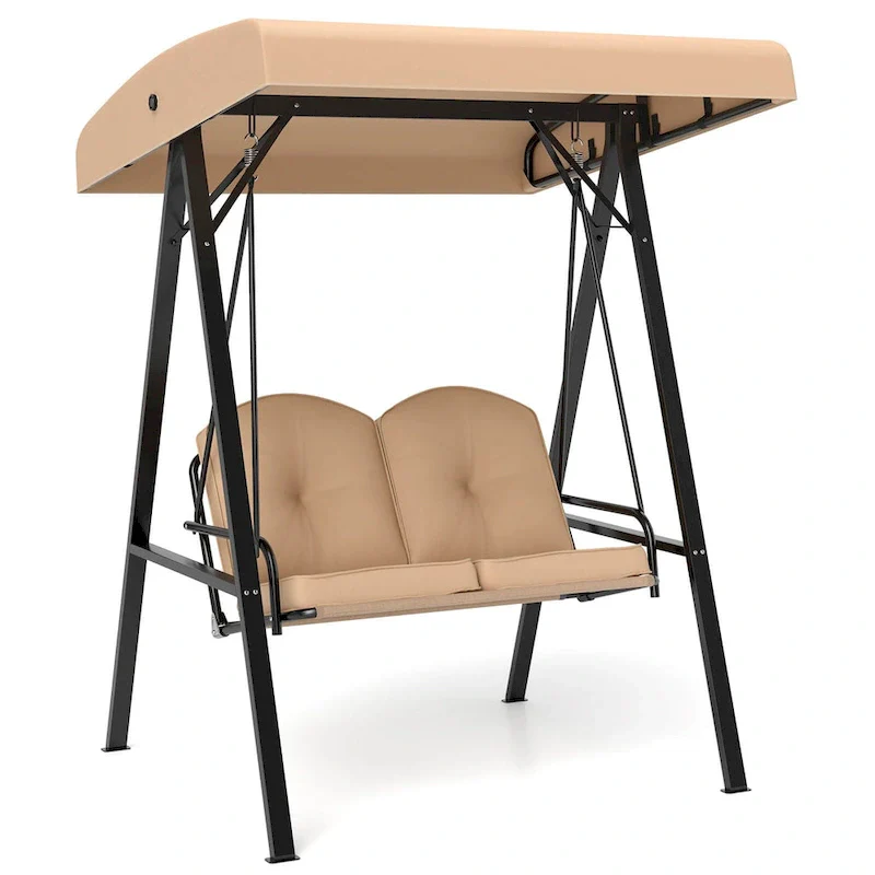 Costway 2-Person Outdoor Porch Swing Swing Loveseat with A-Shaped - See Details