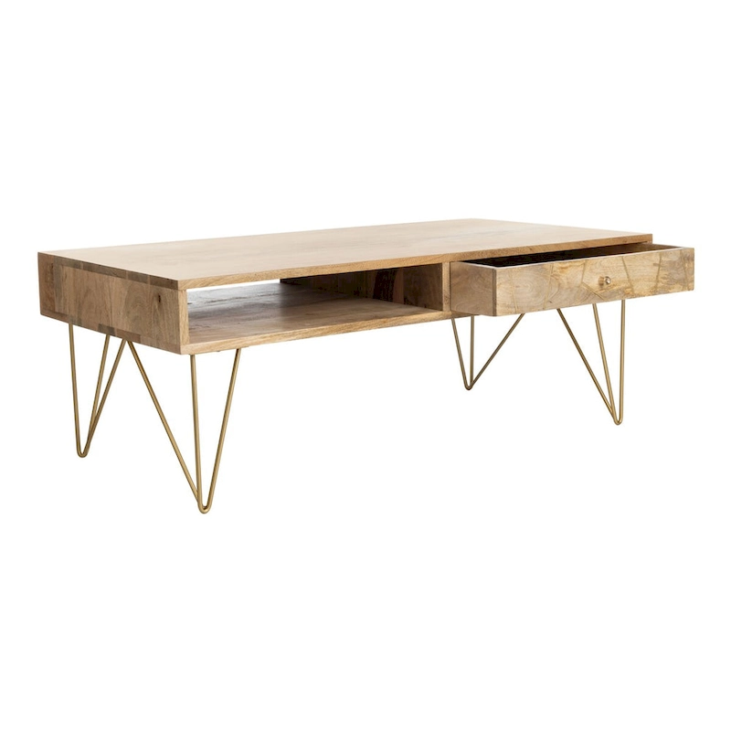 SAFAVIEH Nilgun 1-Drawer 1-Shelf Living Room Coffee Table - 43 W x 21.6 L x 16 H - 43Wx22Dx16H