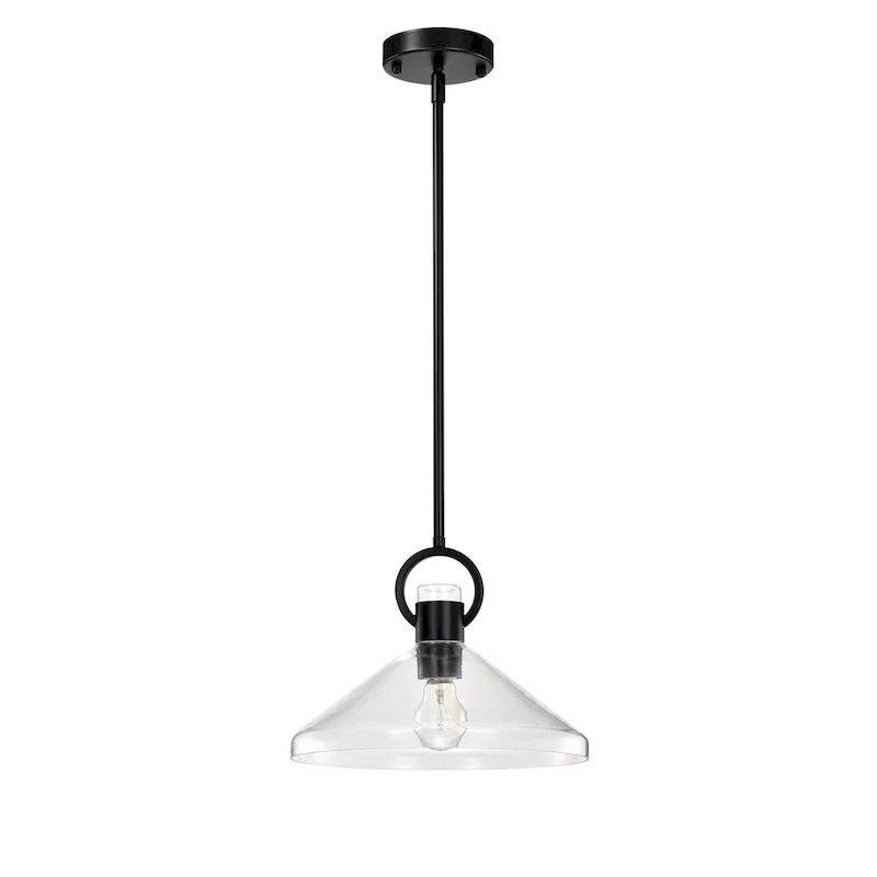 Andros Glass Cone Shade 1-Light Downrod Pendant Light