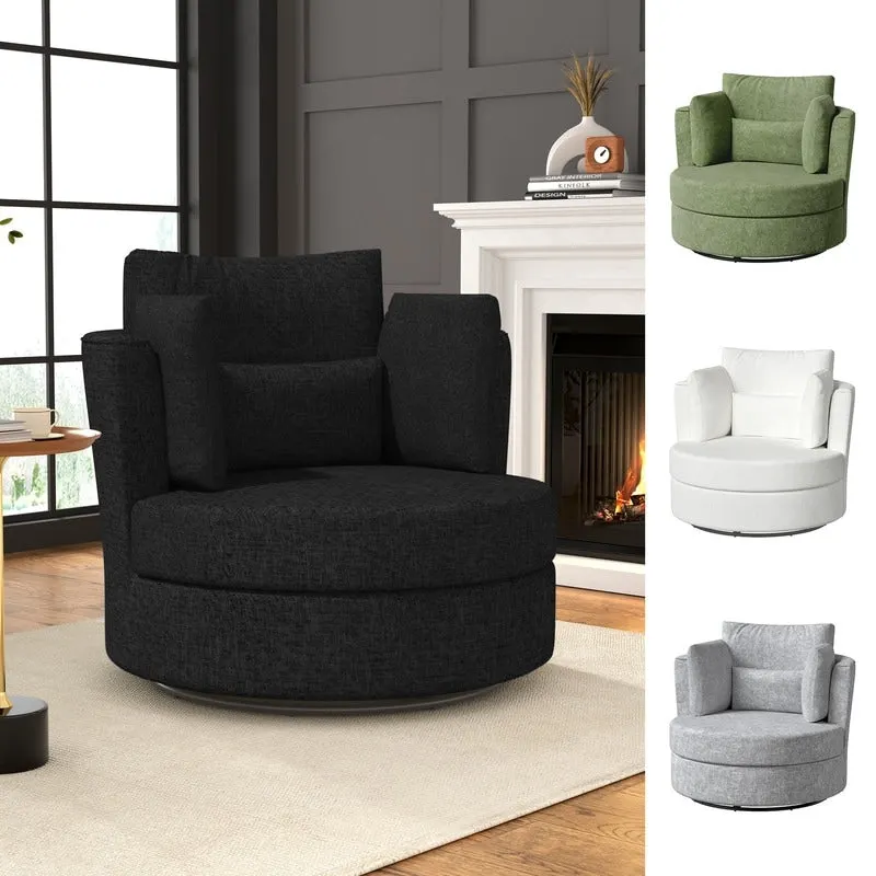 Chenille Swivel 34.7 Wide Soft Modern Upholstered Accent Chair