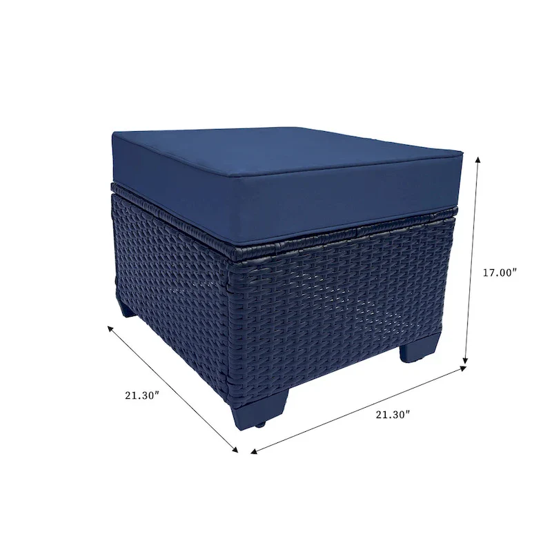 7-Piece PE Rattan Wicker Cushioned Sofa Set