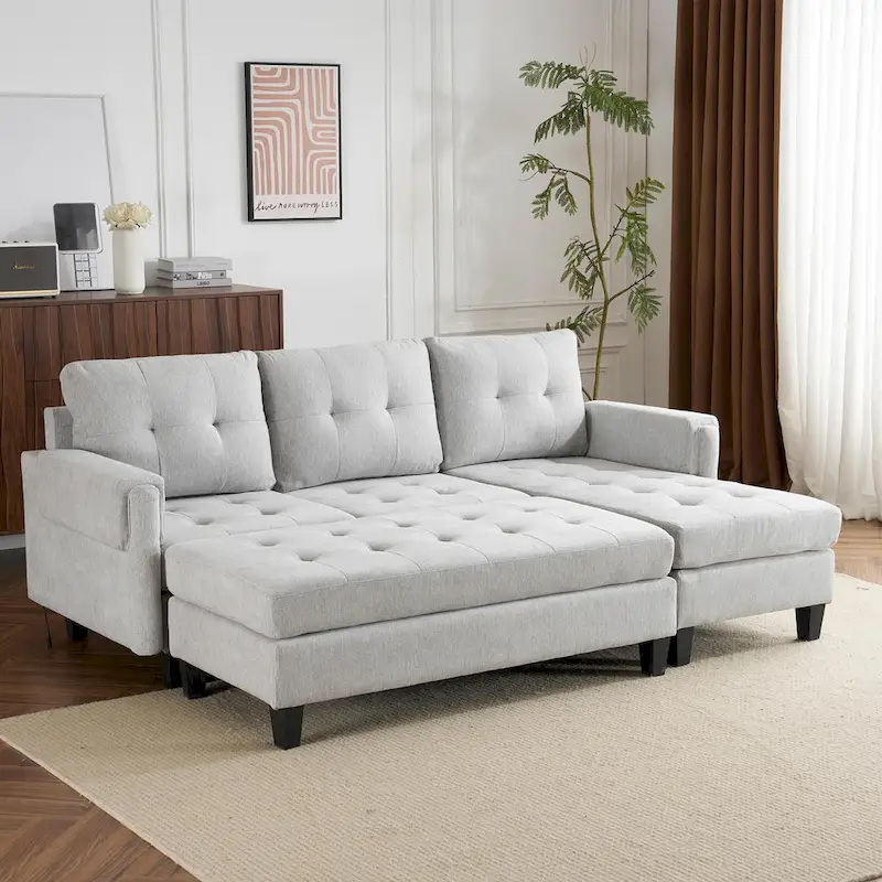 83.4inch L-shaped Sofa Sectional Couch Sofa Bed