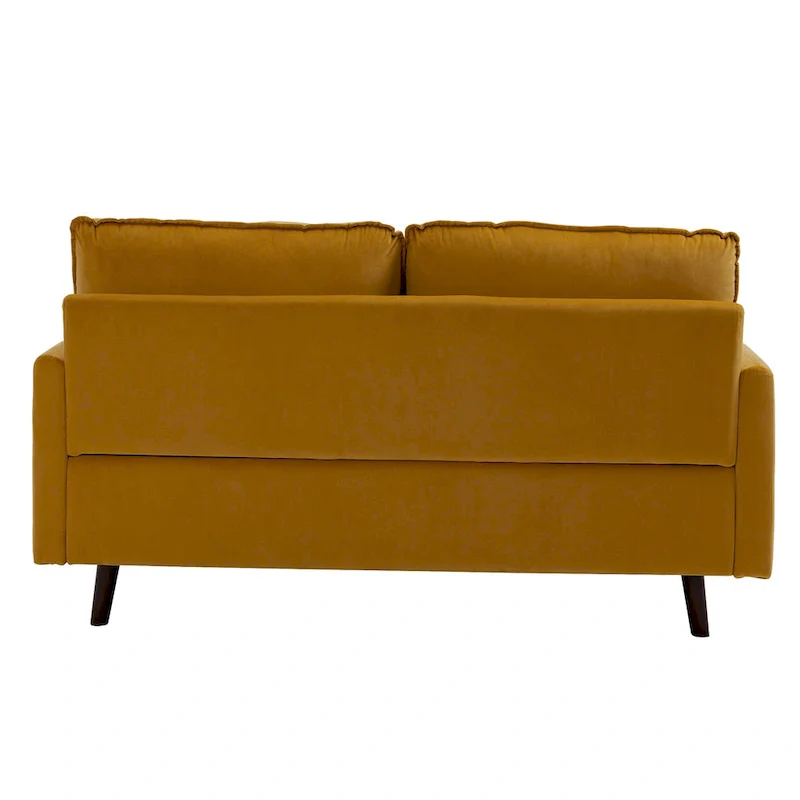 2 Pices Velvet Loveseat Wood Legs Sofa