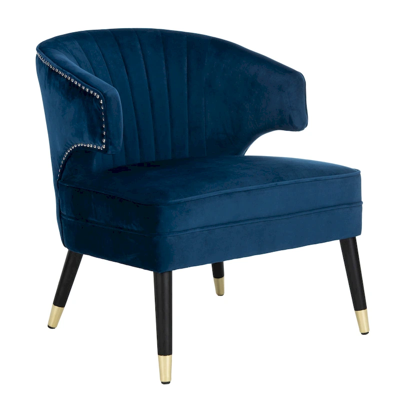 SAFAVIEH Amalia Velvet Wingback Accent Chair - 26.8  x 28  x 31.9  - 27Wx28Dx32H