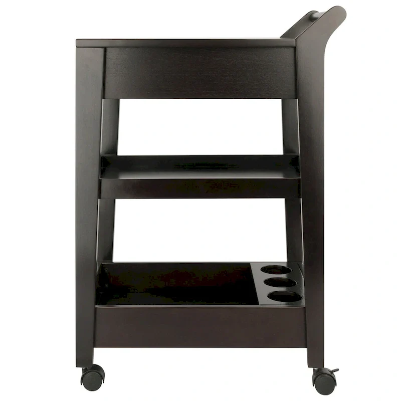 Jeston Entertainment Cart, Espresso - 18.03 x 26.77 x 37.24 inches