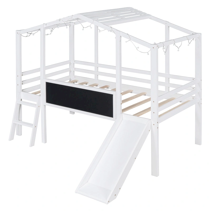 Twin Loft House Bed with Slide