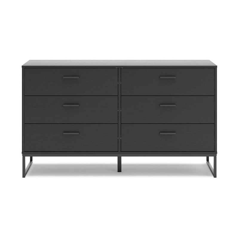 Signature Design by Ashley Socalle Black Panel Headboard with Dresser and Nightstand